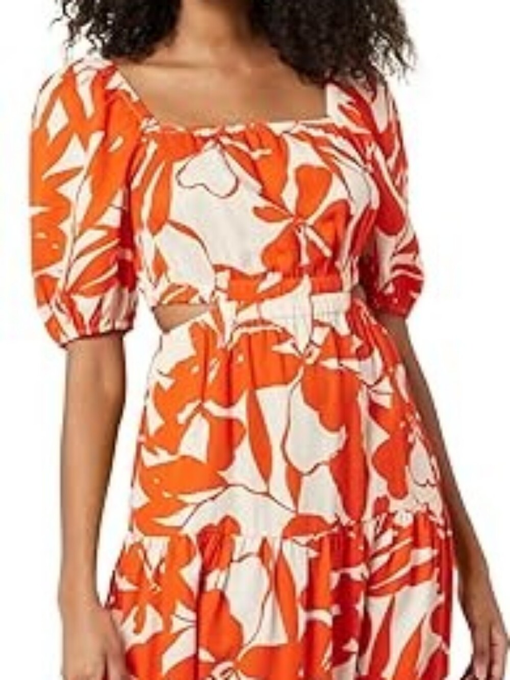 NEW The Drop Linen Sade Linen Cut Out Midi Dress Women’s SZ M Tomato Red